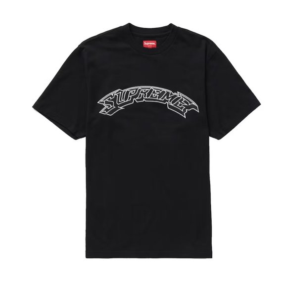 Supreme Zig Zag Appliqué Arc S/S Tee - SS22 - Black - Size Small - Picture 1 of 3